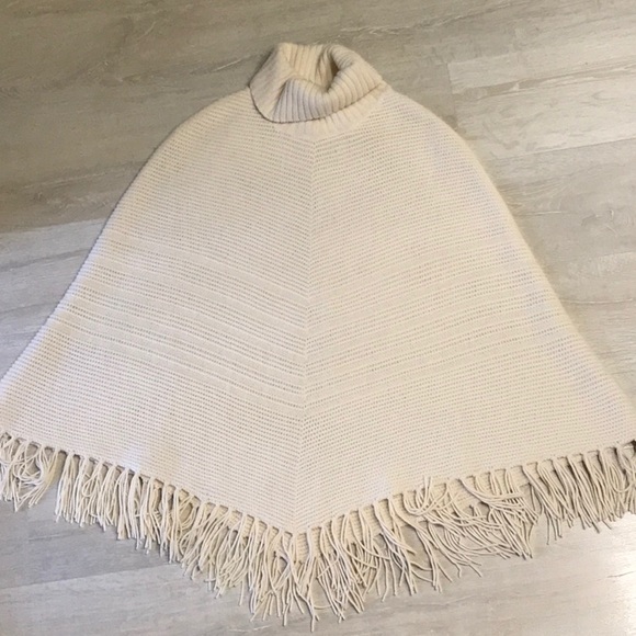 Talbots turtleneck sweater, poncho, cape - Picture 3 of 7